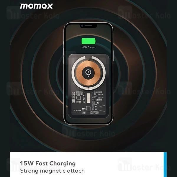 پاور بانک 20 وات مومکس مدل Q MAG POWER11 ظرفیت 10000 میلی آمپر ساعت به همراه کابل USB-C