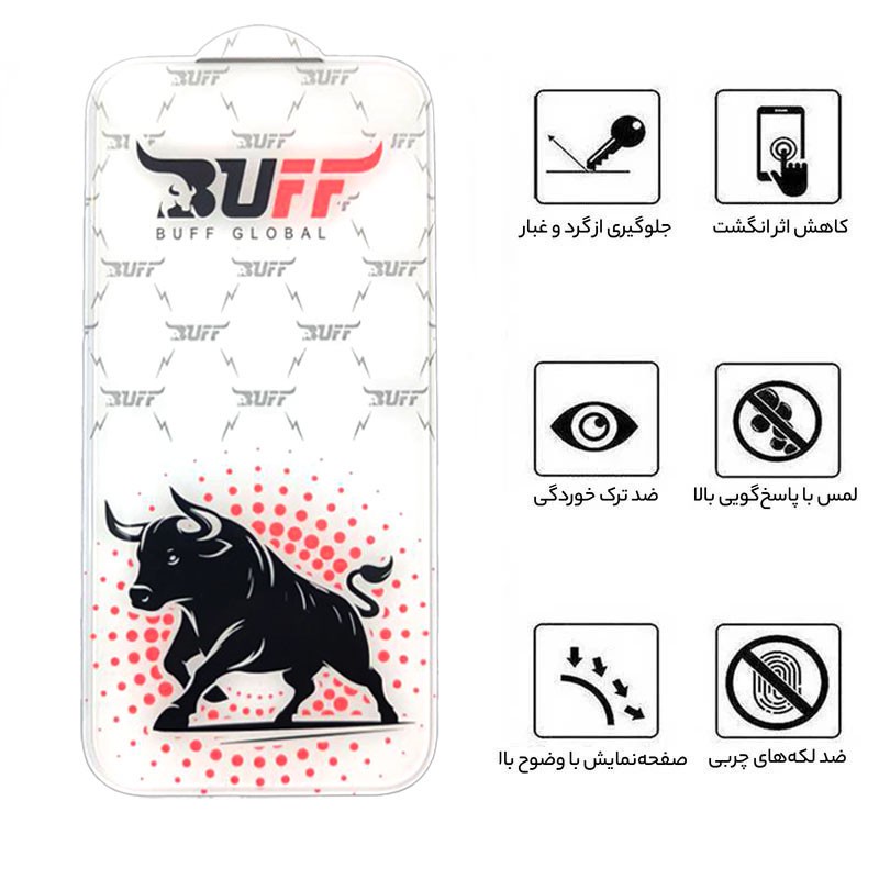 محافظ صفحه نمایش بوف مدل Fighter Clear Edge مناسب برای گوشی موبایل اپل iPhone 17 Pro Max