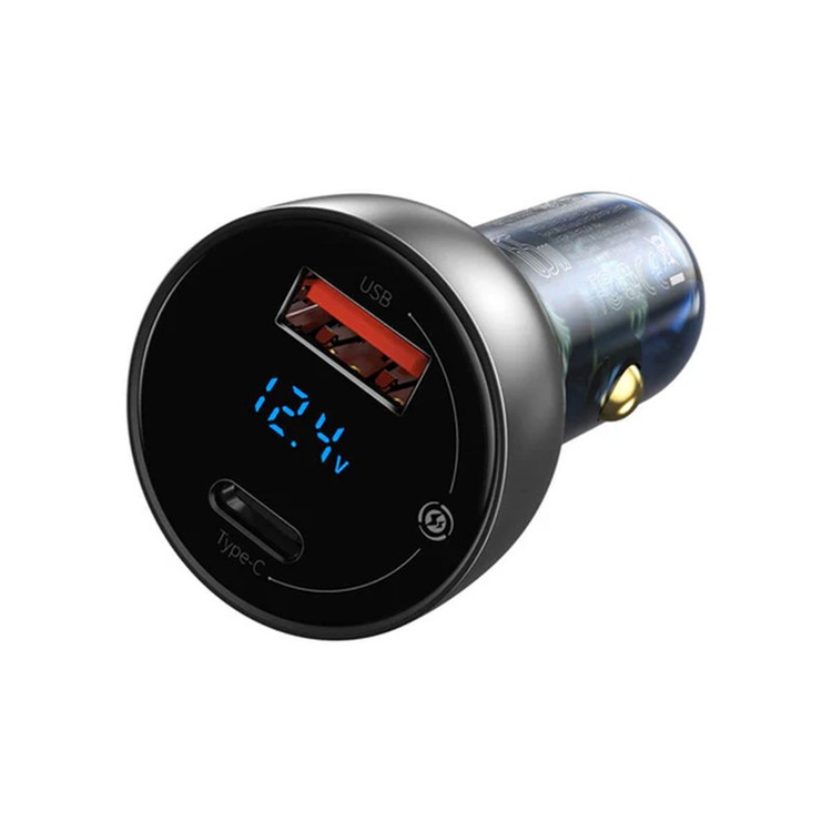 شارژر فندکی 65 وات باسئوس مدل Particular Digital Display QC PPS