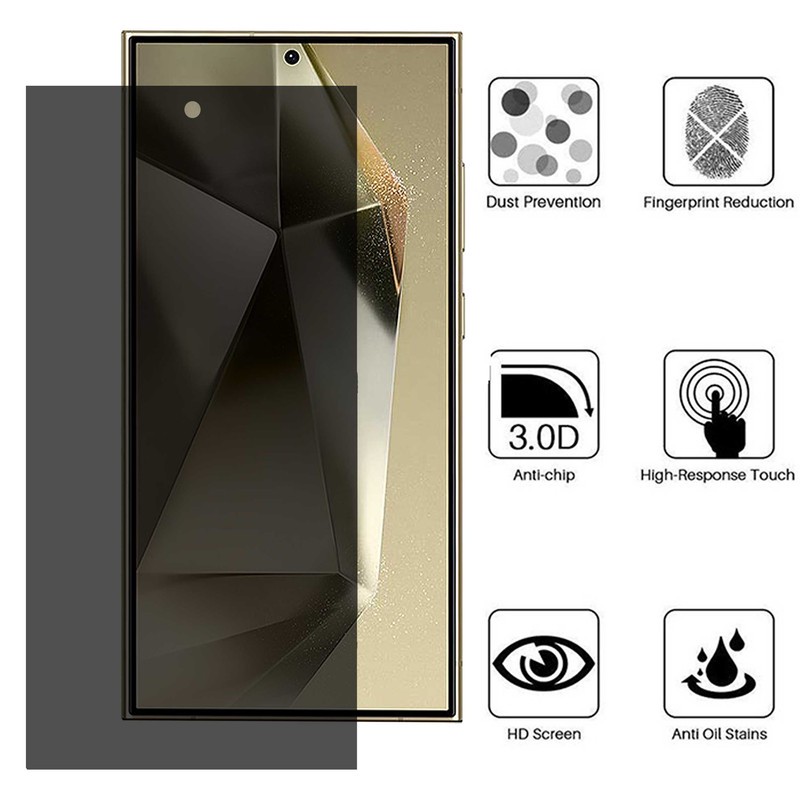 محافظ صفحه نمایش حریم شخصی بوف مدل Silicone-Privacy مناسب برای گوشی موبایل سامسونگ Galaxy S24 Ultra S23 Ultra S22 Ultra