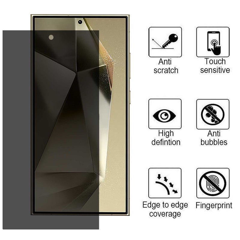 محافظ صفحه نمایش حریم شخصی بوف مدل Silicone-Privacy مناسب برای گوشی موبایل سامسونگ Galaxy S24 Ultra S23 Ultra S22 Ultra