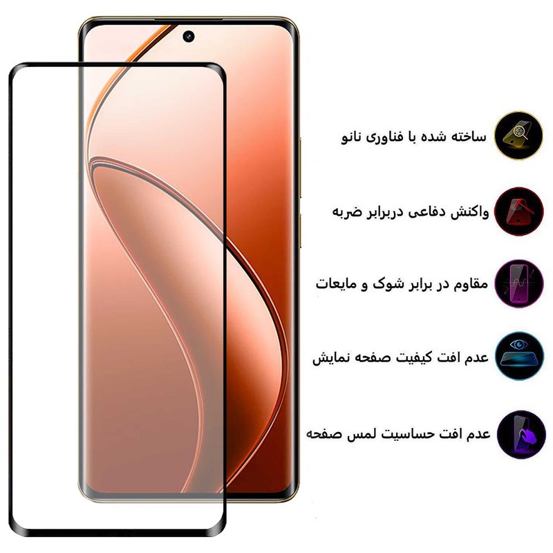 محافظ صفحه نمایش بوف مدل FullGlue-Max مناسب برای گوشی موبایل ریلمی Realme 12 Pro Plus 12 Pro 12 Plus