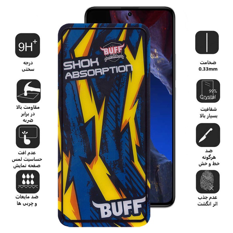 محافظ صفحه نمایش بوف مدل Shock-Shock-G مناسب برای گوشی موبایل شیائومی Poco F5 Pro F5 F4 GT F4 F3 GT F3 F2 Pro