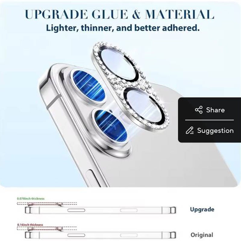 محافظ لنز دوربین فلزی بوف مدل Diamond مناسب برای گوشی موبایل iPhone 17