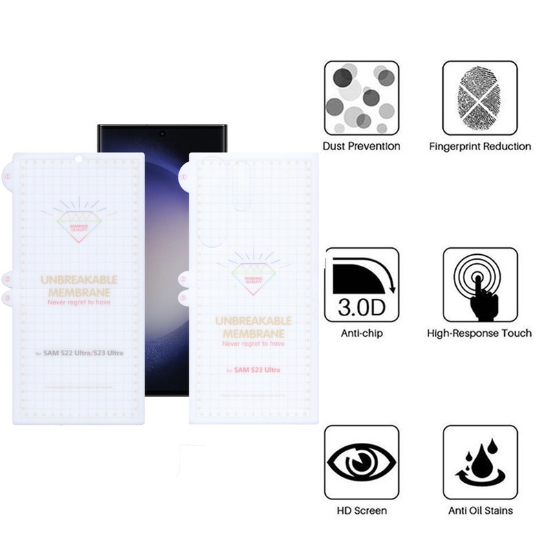 محافظ صفحه نمایش بوف مدل Hydrogel مناسب برای گوشی موبایل سامسونگ Galaxy S23 Ultra به همراه محافظ پشت گوشی