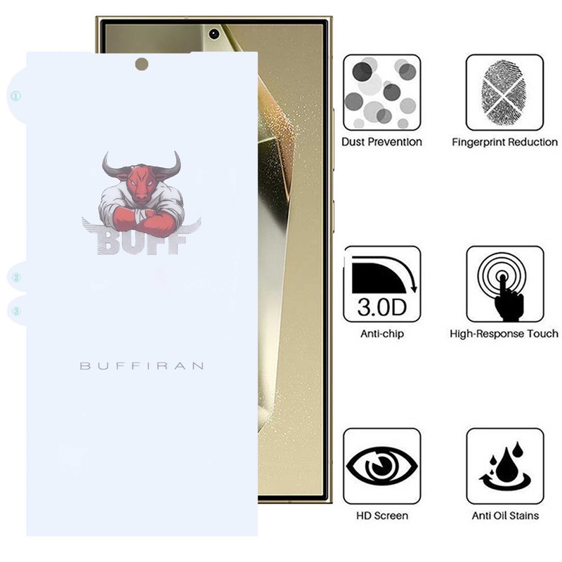 محافظ صفحه نمایش بوف مدل HydroBull مناسب برای گوشی موبایل سامسونگ Galaxy S24 Ultra S23 Ultra S22 Ultra