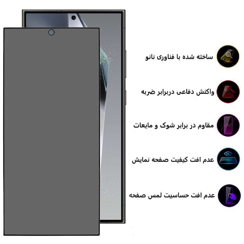 محافظ صفحه نمایش حریم شخصی بوف مدل Privacy مناسب برای گوشی موبایل سامسونگ Galaxy S24 Ultra