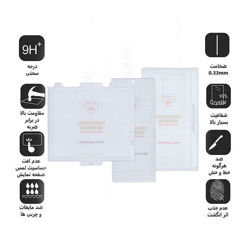 محافظ صفحه نمایش بوف مدل Hydrogel مناسب برای گوشی موبایل سامسونگ Galaxy Z Fold 6 به همراه محافظ پشت گوشی
