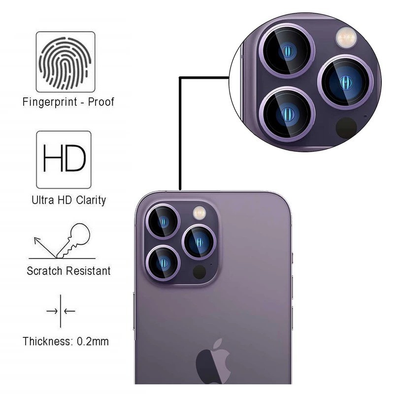 محافظ لنز دوربین بوف مدل HD-ColorLenz-G مناسب برای گوشی موبایل اپل iPhone 16 Pro Max 16 Pro