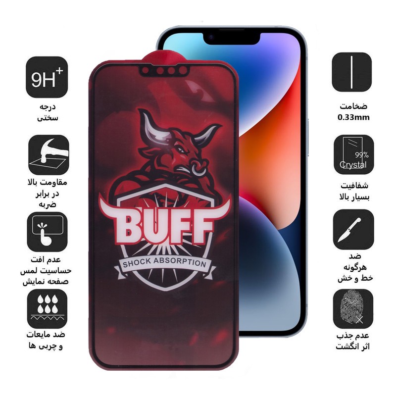 محافظ صفحه نمایش بوف مدل Crystal Double مناسب برای گوشی موبایل اپل iPhone 14 Plus 13 Pro Max