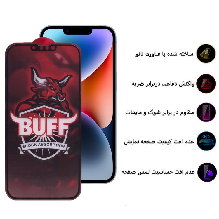 محافظ صفحه نمایش بوف مدل Crystal Double مناسب برای گوشی موبایل اپل iPhone 14 Plus 13 Pro Max