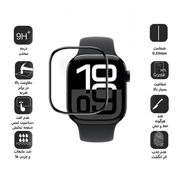 محافظ صفحه نمایش بوف مدل FullGlue-G مناسب برای اپل واچ سری 10 سایز 42 میلی متری