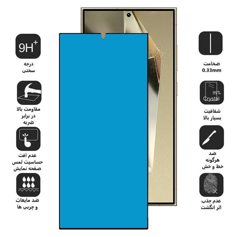محافظ صفحه نمایش بوف مدل Silicone-G مناسب برای گوشی موبایل سامسونگ Galaxy S24 Ultra S23 Ultra S22 Ultra