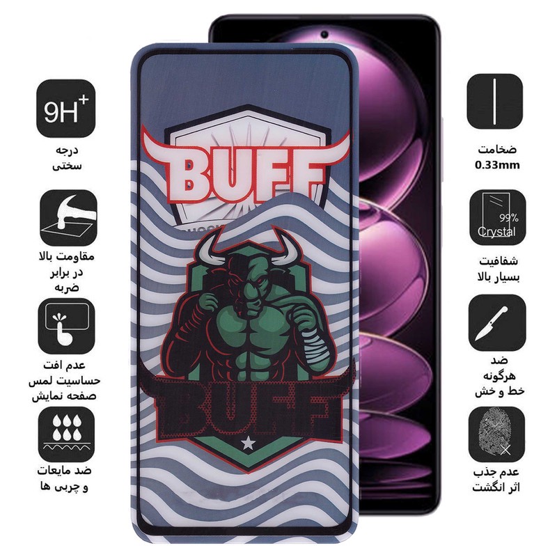 محافظ صفحه نمایش 5D بوف مدل Super Power-G مناسب برای گوشی موبایل شیائومی Redmi Note 12 5G Poco X5