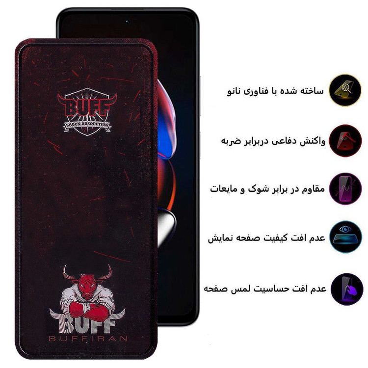 محافظ صفحه نمایش بوف مدل Muscle-Bull مناسب برای گوشی موبایل شیائومی Redmi Note 12T Pro Note 11 5G(China) Note 10 Pro ...