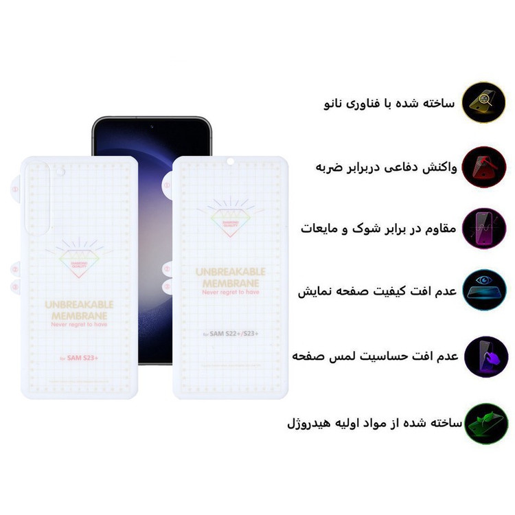 محافظ صفحه نمایش بوف مدل Hydrogel مناسب برای گوشی موبایل سامسونگ Galaxy S23 Plus به همراه محافظ پشت گوشی