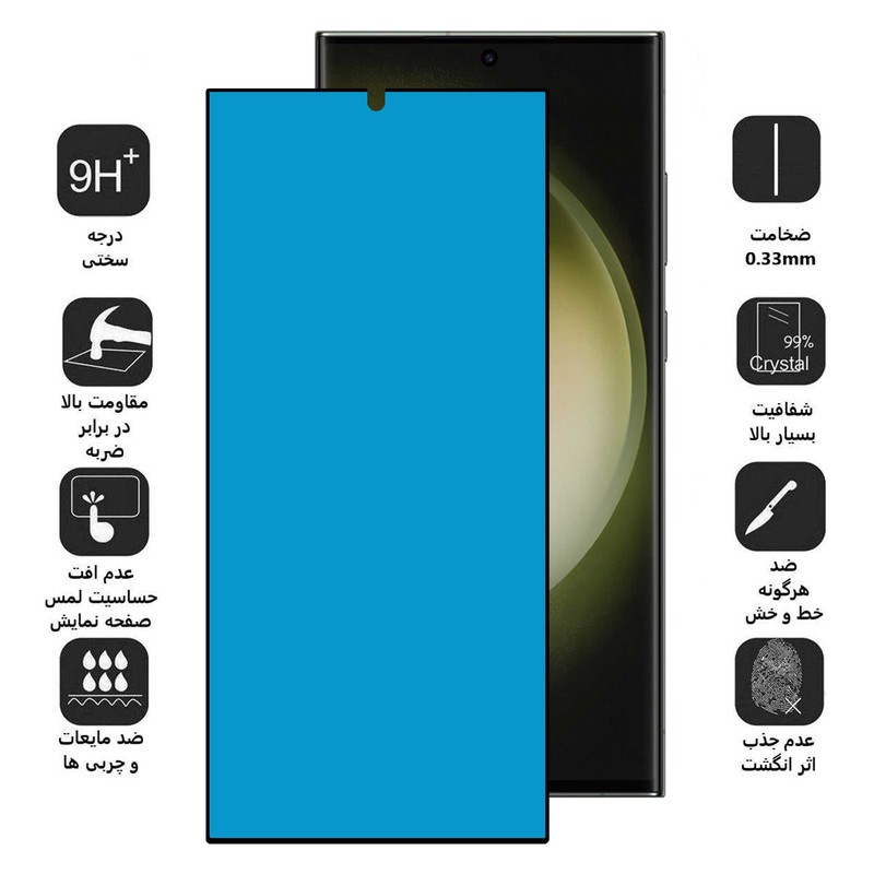 محافظ صفحه نمایش بوف مدل Silicone مناسب برای گوشی موبایل سامسونگ Galaxy S23 Ultra S22 Ultra 5G