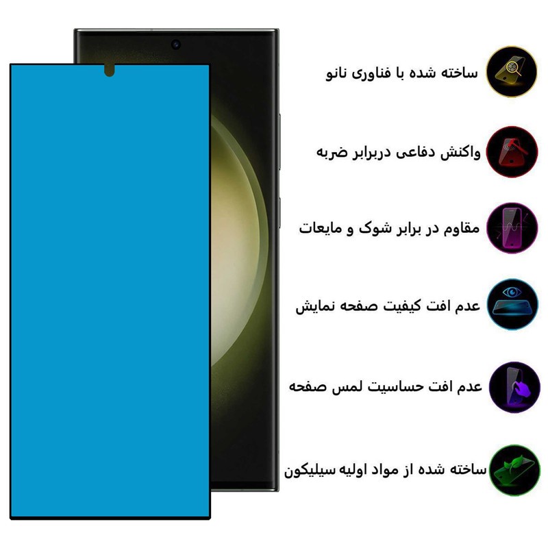 محافظ صفحه نمایش بوف مدل Silicone مناسب برای گوشی موبایل سامسونگ Galaxy S23 Ultra S22 Ultra 5G