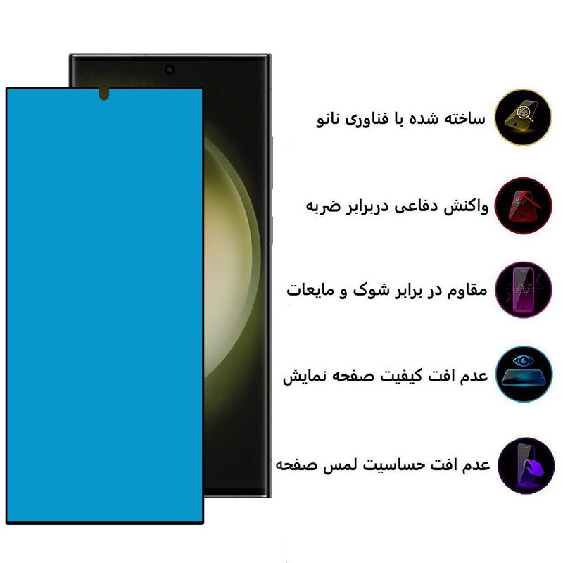 محافظ صفحه نمایش بوف مدل Silicone مناسب برای گوشی موبایل سامسونگ Galaxy S23 Ultra S22 Ultra 5G