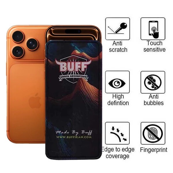 محافظ صفحه نمایش 5D بوف مدل Mountain-Guarantee مناسب برای گوشی موبایل اپل iPhone 17 Pro 17 16 Pro