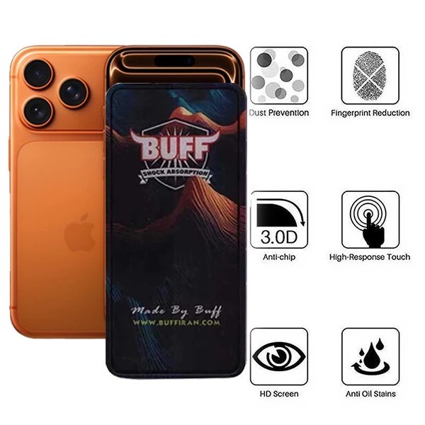 محافظ صفحه نمایش 5D بوف مدل Mountain-Guarantee مناسب برای گوشی موبایل اپل iPhone 17 Pro 17 16 Pro