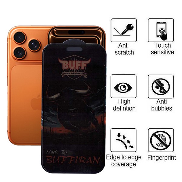 محافظ صفحه نمایش حریم شخصی بوف مدل BullRun Pri Pro مناسب برای گوشی موبایل اپل iPhone 17 Pro 17 16 Pro