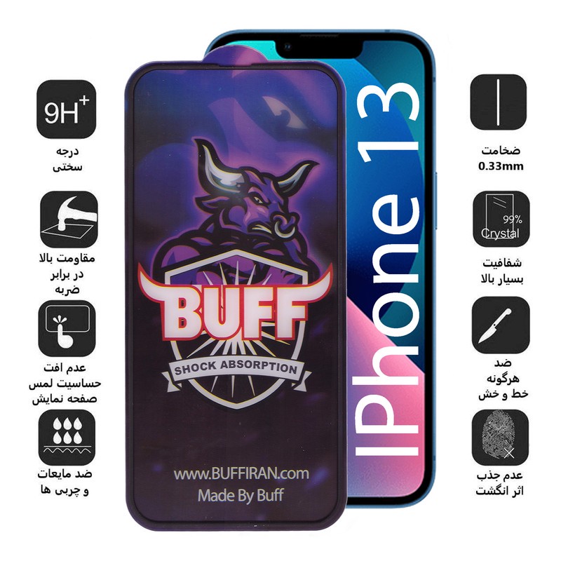 محافظ صفحه نمایش بوف مدل AirBag-Pro مناسب برای گوشی موبایل اپل Iphone 13