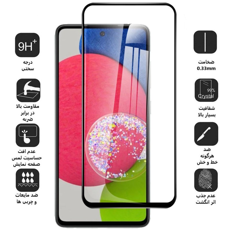 محافظ صفحه نمایش 5D بوف مدل F33 مناسب برای گوشی موبایل سامسونگ Galaxy A52s A51 5G