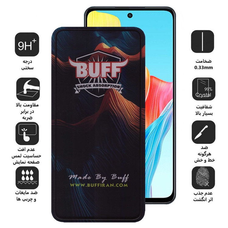 محافظ صفحه نمایش 5D بوف مدل Mountain-G مناسب برای گوشی موبایل اوپو A98 A79 A58 4G F23 A2 A1 K11x