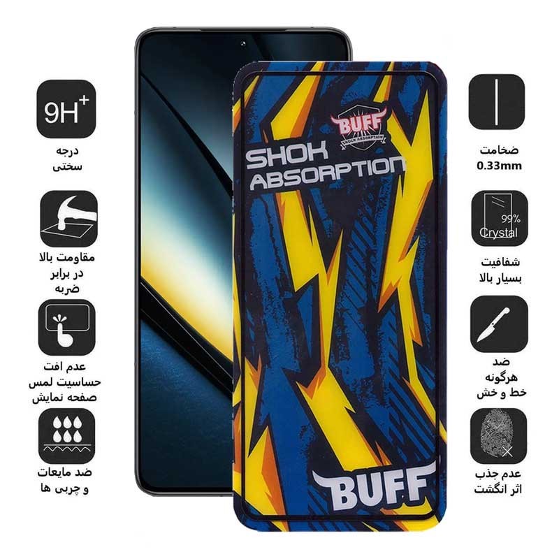 محافظ صفحه نمایش بوف مدل Shock-Shock مناسب برای گوشی موبایل شیائومی Poco F6 Pro Poco F6 Redmi Turbo 3