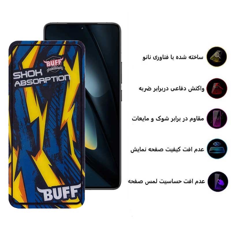 محافظ صفحه نمایش بوف مدل Shock-Shock-G مناسب برای گوشی موبایل شیائومی Poco F6 Pro F6 Redmi Turbo 3