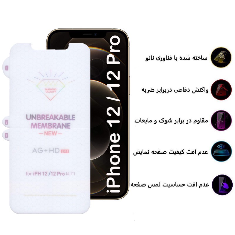 محافظ صفحه نمایش بوف مدل Hydrogel-Double مناسب برای گوشی موبایل اپل iPhone 12 12 Pro