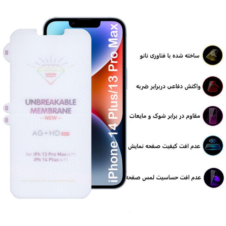 محافظ صفحه نمایش بوف مدل Hydrogel-Double مناسب برای گوشی موبایل اپل iPhone 14 Plus iPhone 13 Pro Max