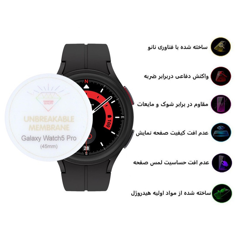 محافظ صفحه نمایش بوف مدل Hydrogel-G مناسب برای ساعت هوشمند سامسونگ Galaxy Watch 5 Pro 45mm