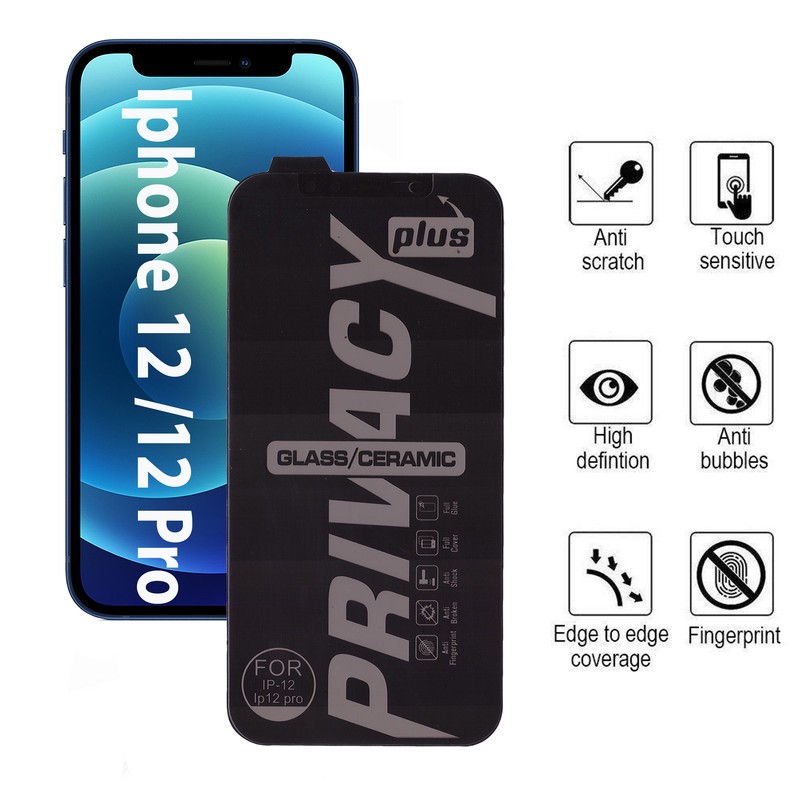 محافظ صفحه نمایش سرامیکی حریم شخصی بوف مدل ld مناسب برای گوشی موبایل اپل Iphone 12 Iphone 12 Pro