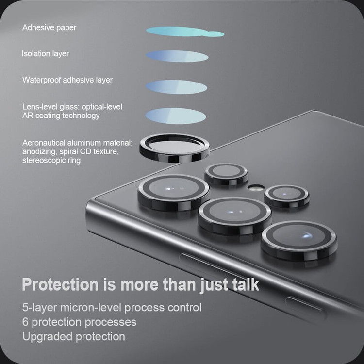 محافظ لنز دوربین فلزی بوف مدل Aluminum Metal مناسب برای گوشی موبایل سامسونگ Galaxy S24 Ultra