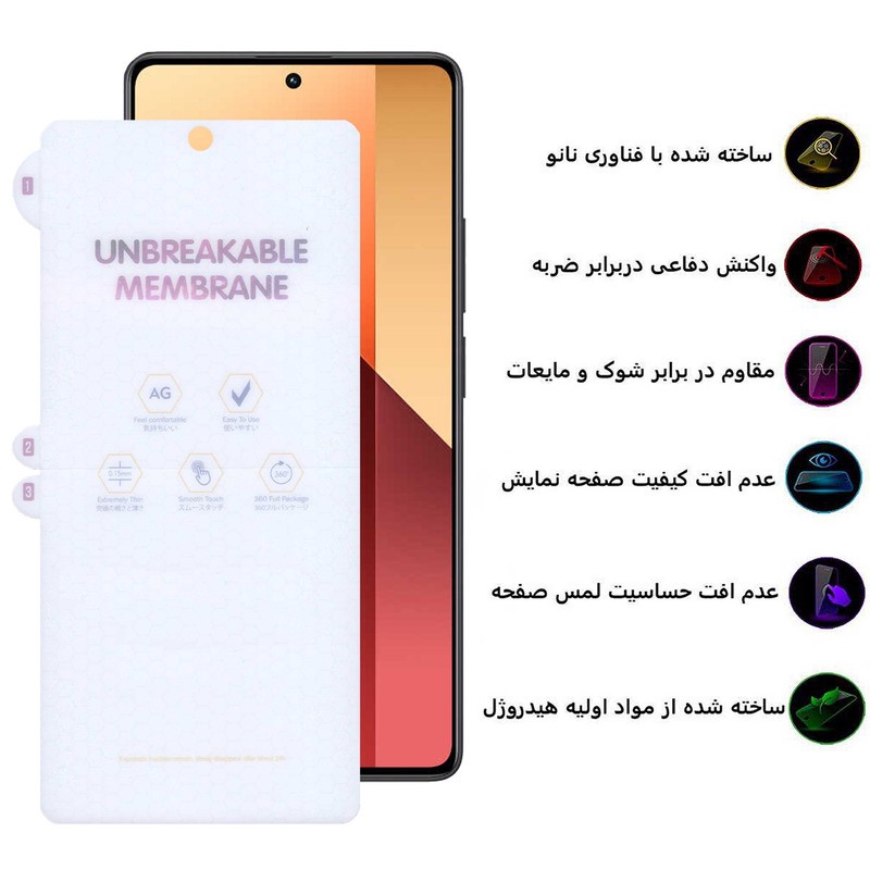 محافظ صفحه نمایش مات بوف مدل Hydrogel-Matte-G مناسب برای گوشی موبایل شیائومی Redmi Note 13 Pro 4G 5G Note 13 4G 5G No...