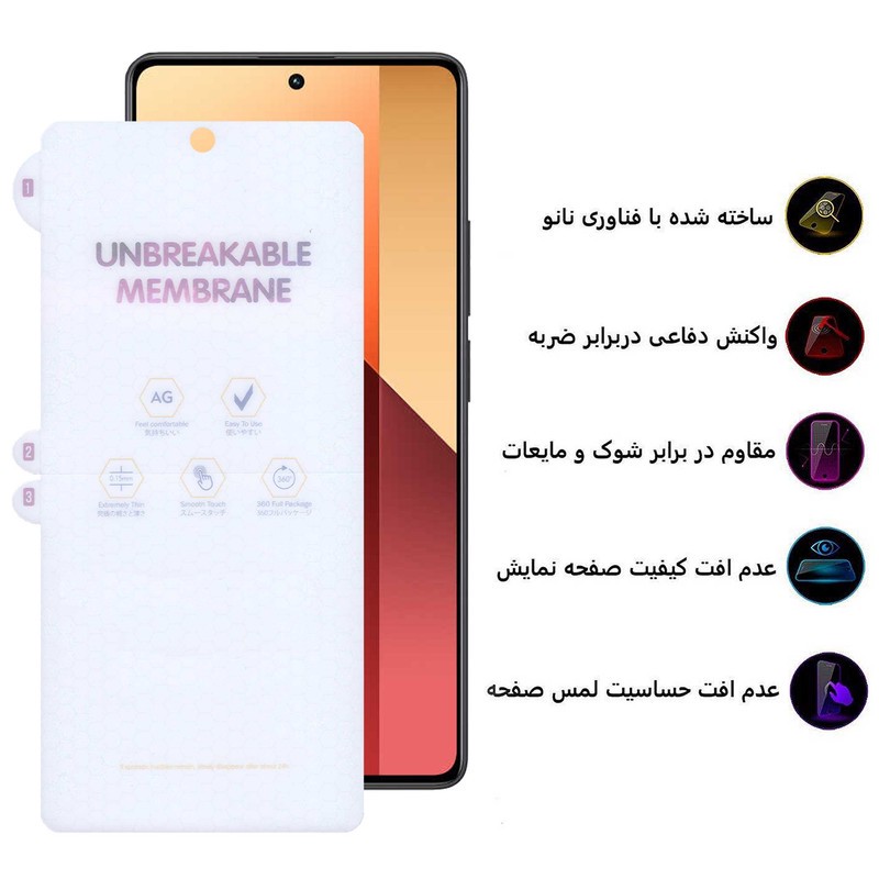 محافظ صفحه نمایش مات بوف مدل Hydrogel-Matte-G مناسب برای گوشی موبایل شیائومی Redmi Note 13 Pro 4G 5G Note 13 4G 5G No...