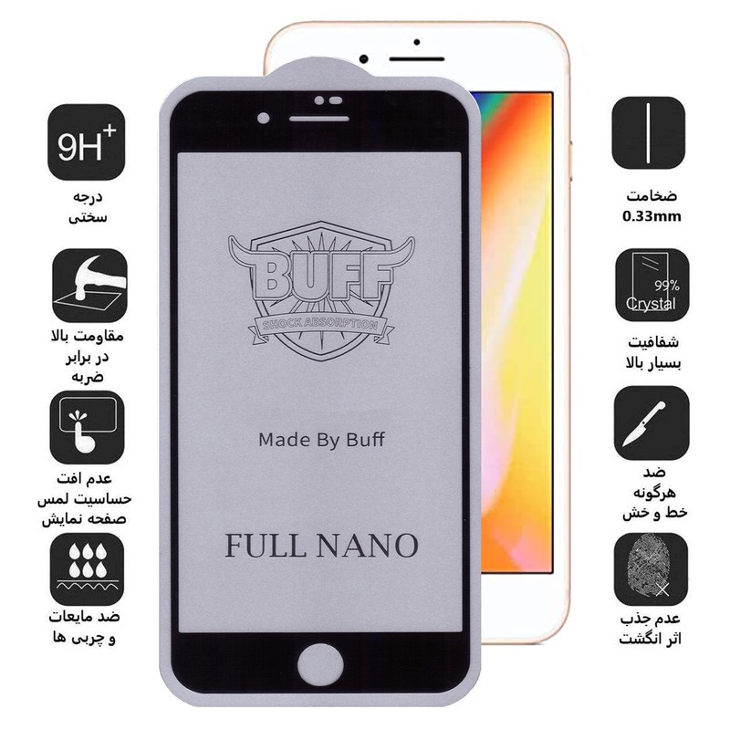 محافظ صفحه نمایش بوف مدل Full Nano-G مناسب برای گوشی موبایل اپل iPhone 8 Plus 7 Plus