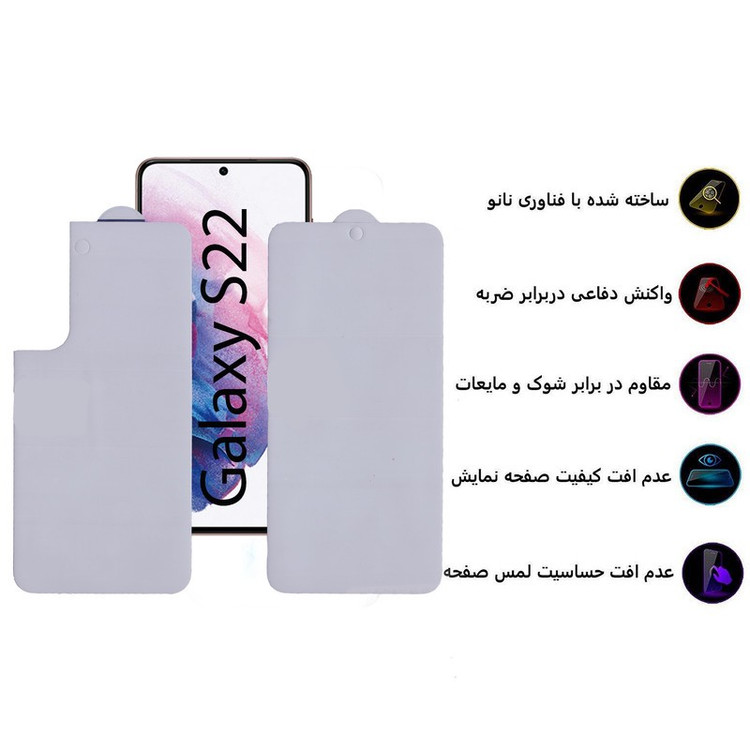 محافظ صفحه نمایش و پشت گوشی بوف مدل Epic16 مناسب برای گوشی موبایل سامسونگ Galaxy S22