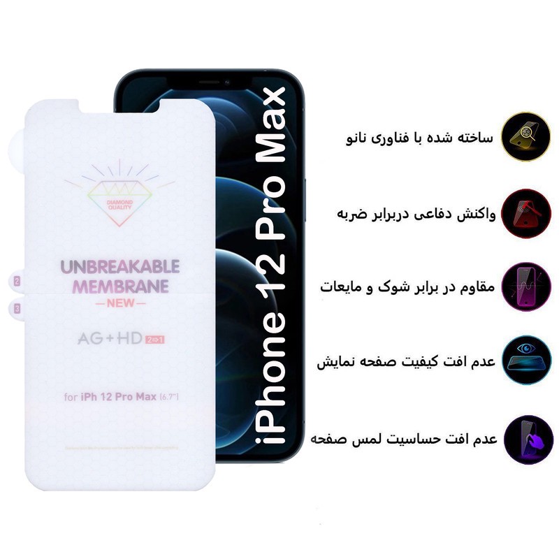 محافظ صفحه نمایش بوف مدل Hydrogel-Double مناسب برای گوشی موبایل اپل iPhone 12 Pro Max