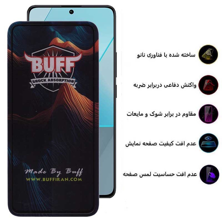 محافظ صفحه نمایش 5D بوف مدل Mountain-G مناسب برای گوشی موبایل شیائومی Redmi Note 13 Pro 4G 5G Note 13 4G 5G Note 13R Pro