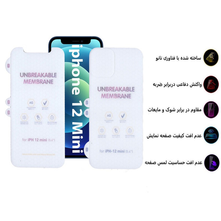 محافظ صفحه نمایش و پشت گوشی مات بوف مدل HgM15 مناسب برای گوشی موبایل اپل iphone 12 Mini