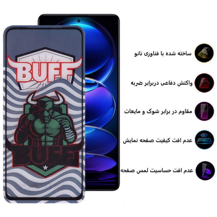 محافظ صفحه نمایش 5D بوف مدل Super Power مناسب برای گوشی موبایل شیائومی Redmi Note 12 Pro Note 12 Pro Plus Poco X5 Pro