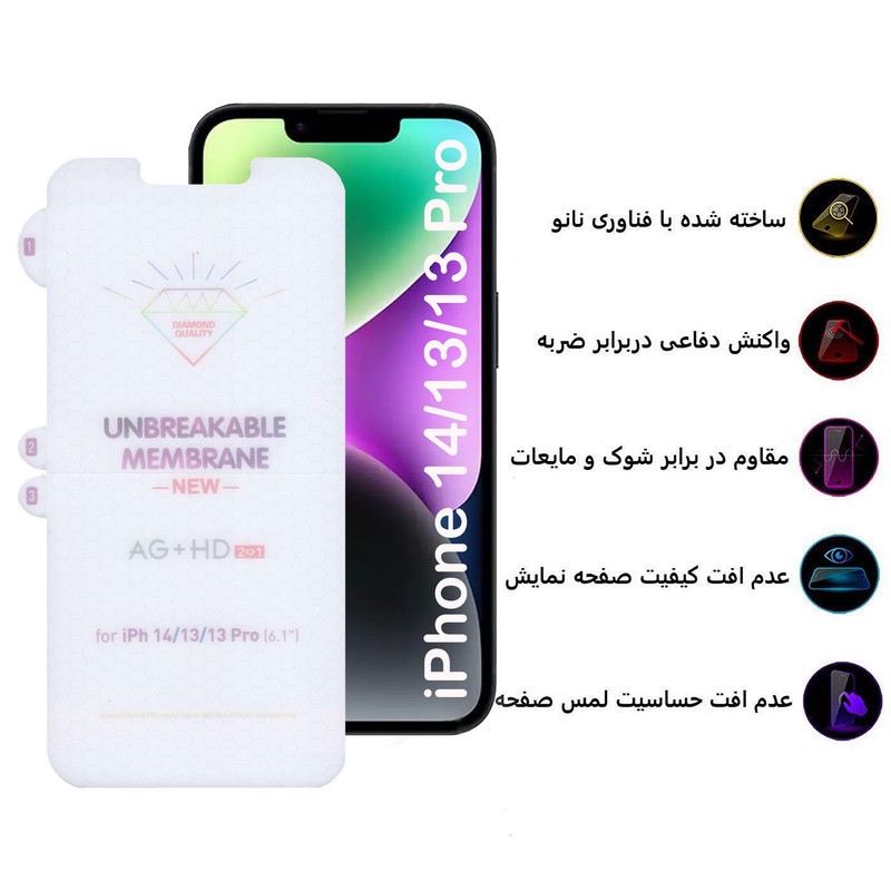 محافظ صفحه نمایش بوف مدل Hydrogel-Double-G مناسب برای گوشی موبایل اپل iPhone 14 13 13 Pro