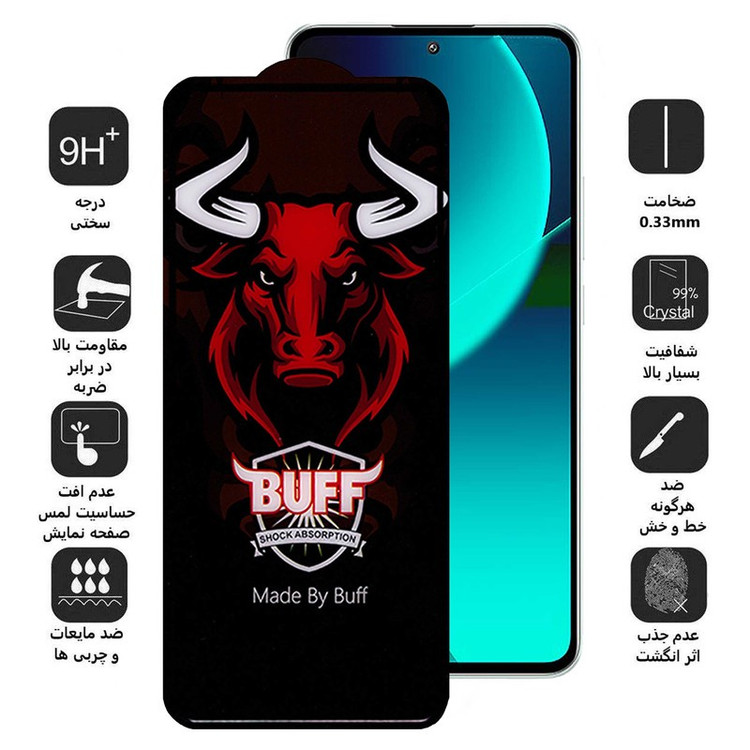 محافظ صفحه نمایش سرامیکی بوف مدل Ceramic Pro-G مناسب برای گوشی موبایل شیائومی 13T Pro 13T Redmi K60 Ultra