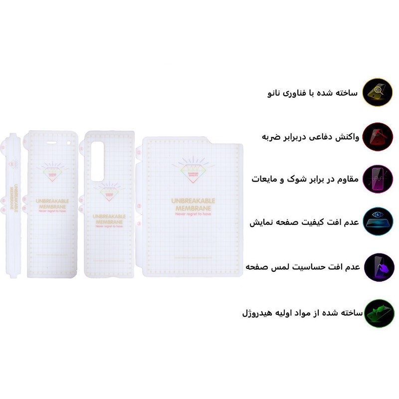 محافظ صفحه نمایش بوف مدل Hg01 مناسب برای گوشی موبایل سامسونگ Galaxy Zfold1 به همراه محافظ پشت گوشی