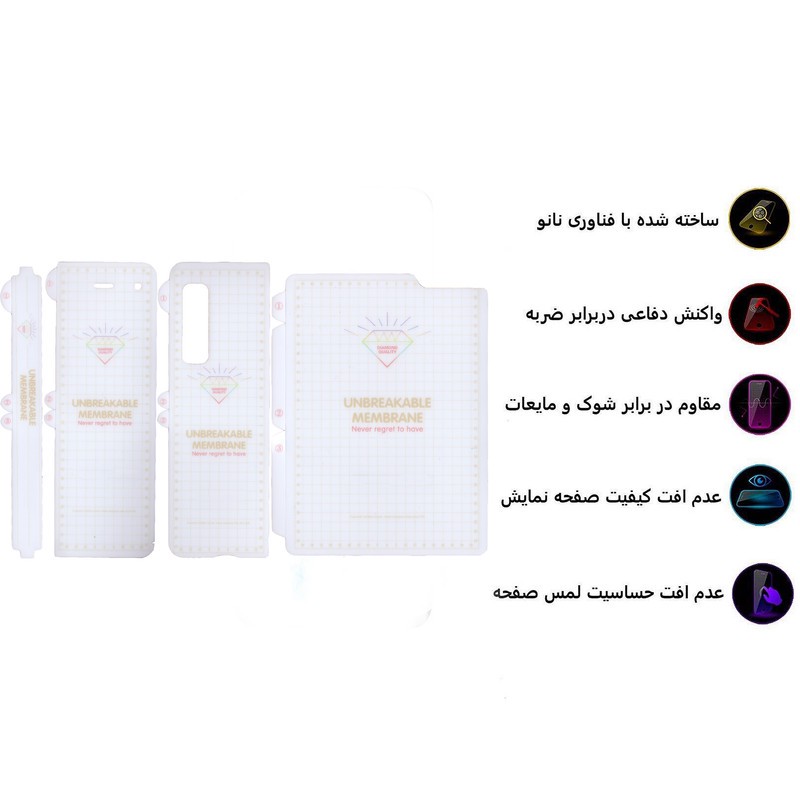 محافظ صفحه نمایش بوف مدل Hg01 مناسب برای گوشی موبایل سامسونگ Galaxy Zfold1 به همراه محافظ پشت گوشی