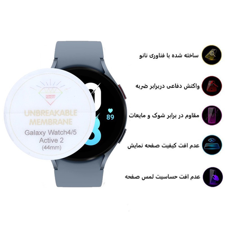 محافظ صفحه نمایش بوف مدل Hydrogel-G مناسب برای ساعت هوشمند سامسونگ Galaxy Watch 4 5 Active 2 44mm