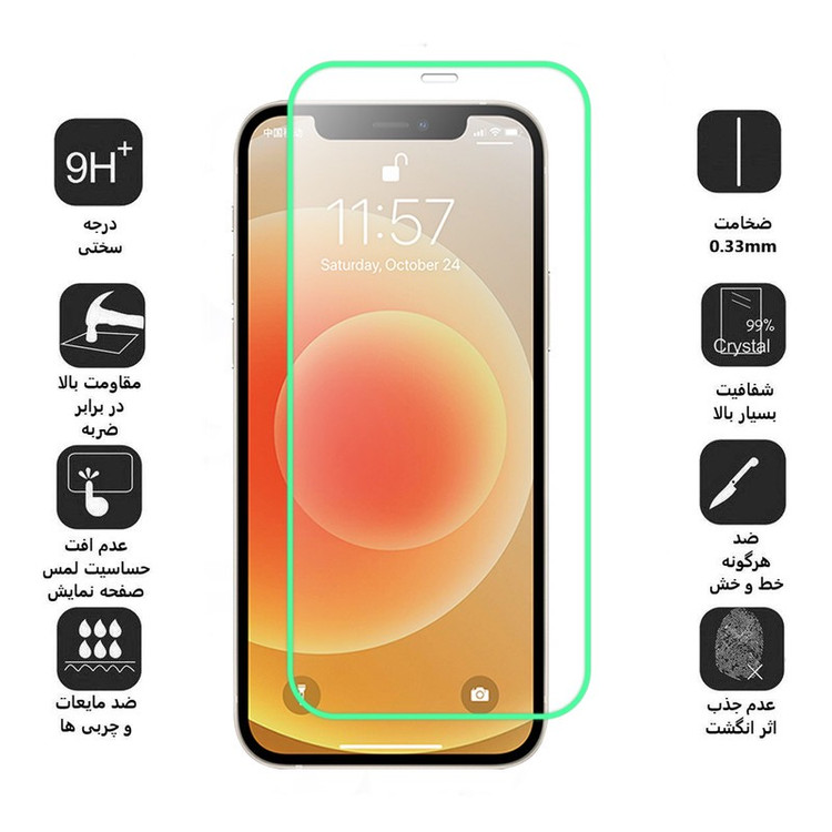 محافظ صفحه نمایش بوف مدل Neon مناسب برای گوشی موبایل اپل Iphone 12 12 Pro
